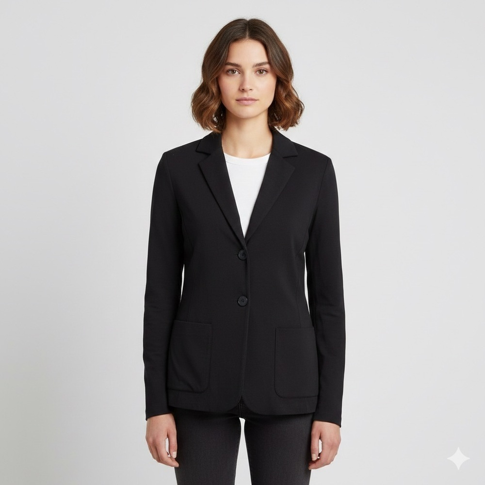 Weekend Max Mara Black Lightweight Jersey Blazer - Medium 🇵🇹